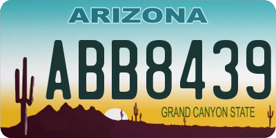 AZ license plate ABB8439