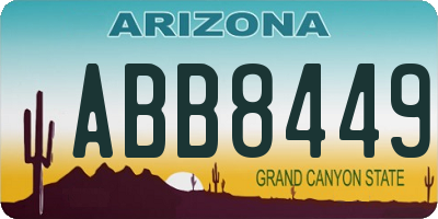 AZ license plate ABB8449