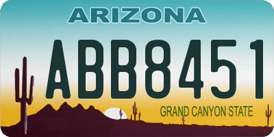 AZ license plate ABB8451