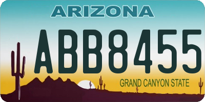 AZ license plate ABB8455