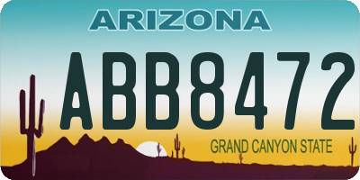 AZ license plate ABB8472