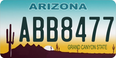 AZ license plate ABB8477
