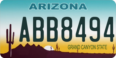 AZ license plate ABB8494