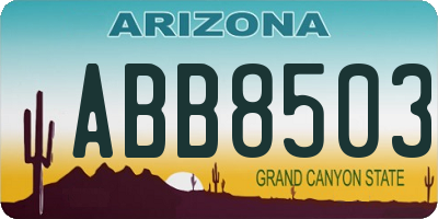 AZ license plate ABB8503
