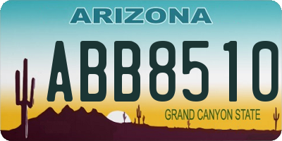 AZ license plate ABB8510