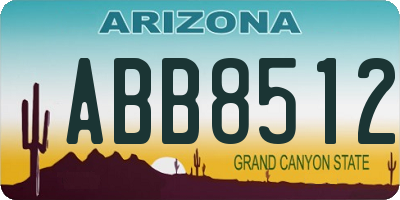 AZ license plate ABB8512