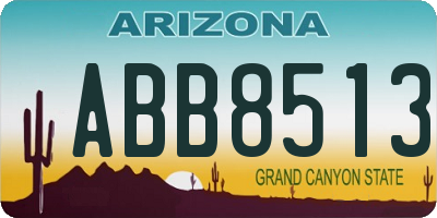 AZ license plate ABB8513