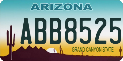 AZ license plate ABB8525