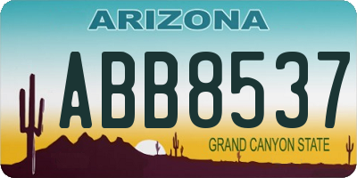 AZ license plate ABB8537