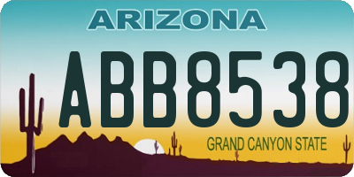 AZ license plate ABB8538