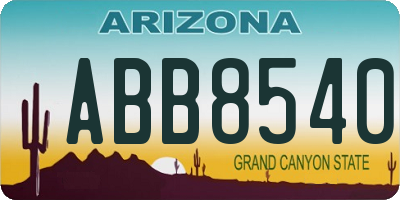 AZ license plate ABB8540