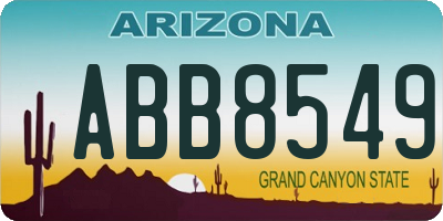 AZ license plate ABB8549