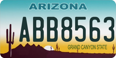 AZ license plate ABB8563