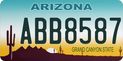 AZ license plate ABB8587
