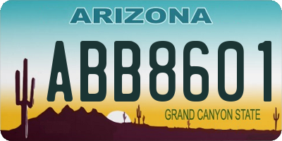AZ license plate ABB8601