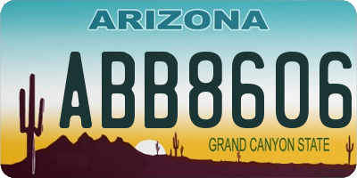 AZ license plate ABB8606