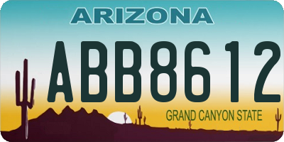AZ license plate ABB8612