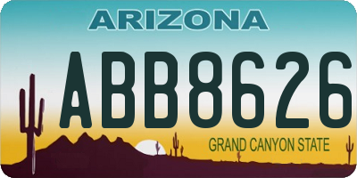 AZ license plate ABB8626
