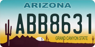 AZ license plate ABB8631
