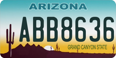 AZ license plate ABB8636