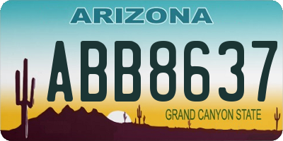 AZ license plate ABB8637