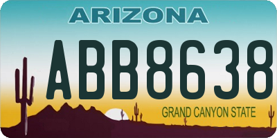 AZ license plate ABB8638