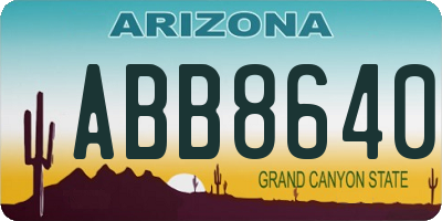 AZ license plate ABB8640