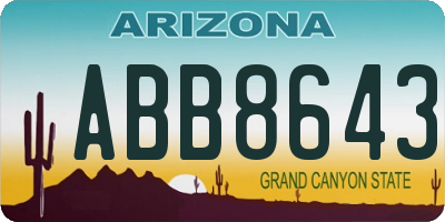 AZ license plate ABB8643