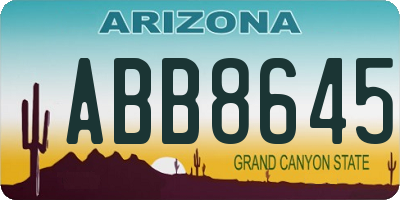 AZ license plate ABB8645