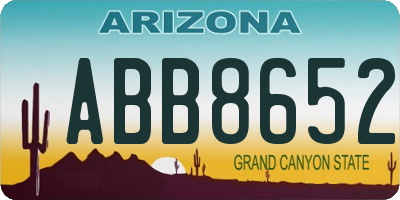 AZ license plate ABB8652