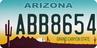 AZ license plate ABB8654