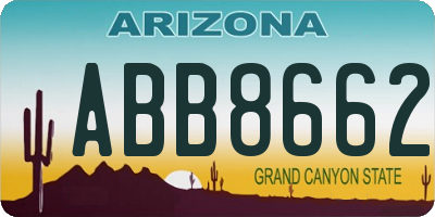 AZ license plate ABB8662