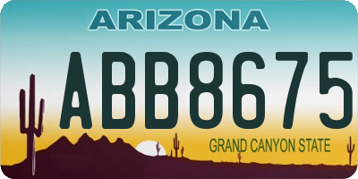 AZ license plate ABB8675
