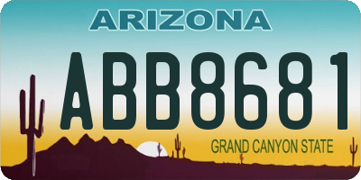 AZ license plate ABB8681