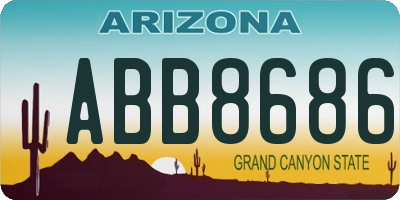 AZ license plate ABB8686