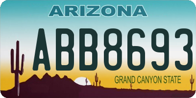 AZ license plate ABB8693