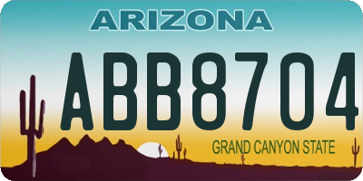 AZ license plate ABB8704