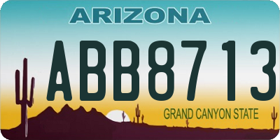 AZ license plate ABB8713