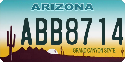 AZ license plate ABB8714