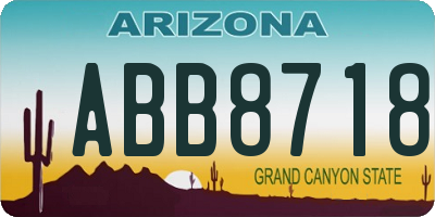 AZ license plate ABB8718