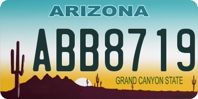 AZ license plate ABB8719