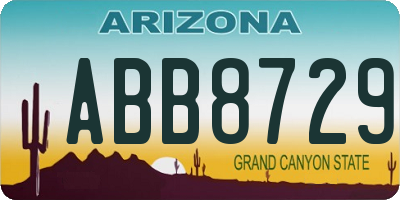 AZ license plate ABB8729