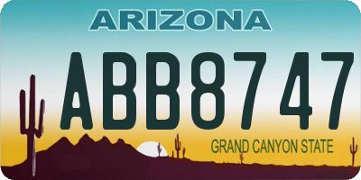 AZ license plate ABB8747