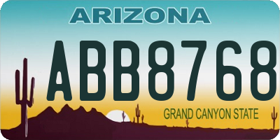 AZ license plate ABB8768