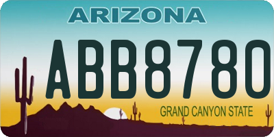 AZ license plate ABB8780