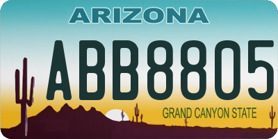 AZ license plate ABB8805