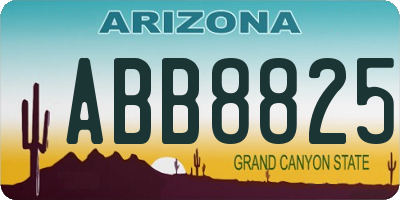 AZ license plate ABB8825