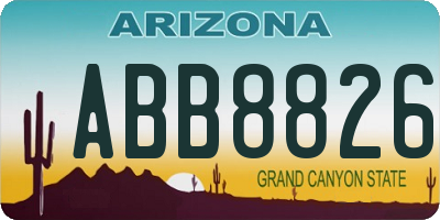 AZ license plate ABB8826