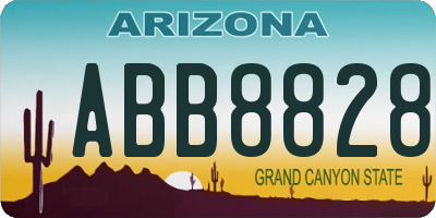 AZ license plate ABB8828