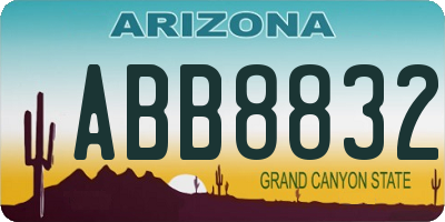 AZ license plate ABB8832